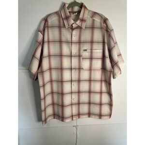 CalTop Plaid Shirt Short Sleeve Button Up‎ Pocket Casual Mens 2XL